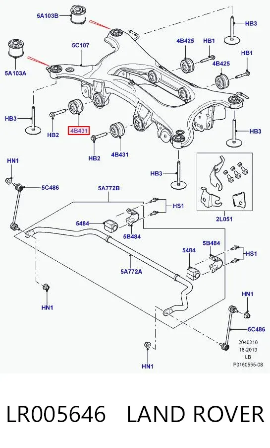 Сайлентблок задньої балки LR005646 Land Rover