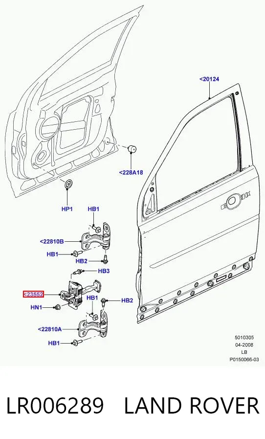 Обмежувач відкриття дверей, передній LR006289 Land Rover