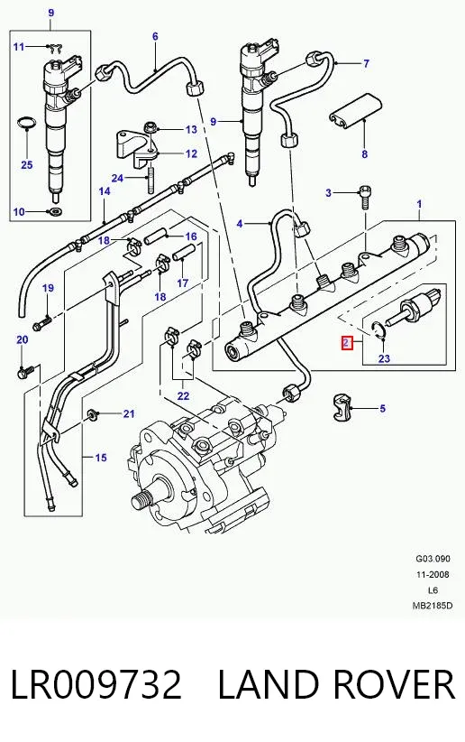 Датчик тиску палива LR009732 Land Rover