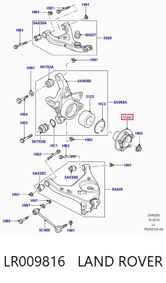 Задня маточина Land Rover Range Rover III