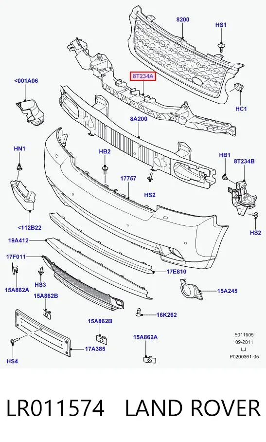 Кронштейн бампера переднього, центральний LR011574 Land Rover