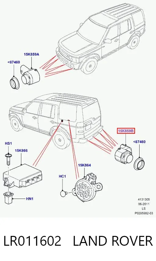 Датчик сигналізації паркування (парктронік), задній LR011602 Land Rover