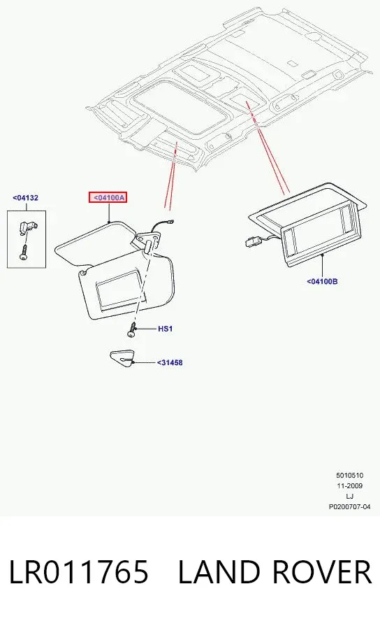 Сонцезахисний козирок Land Rover Range Rover III