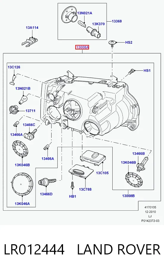 Фара ліва LR012444 Land Rover