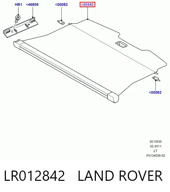 Шторка двері багажного відсіку LR012842 Land Rover