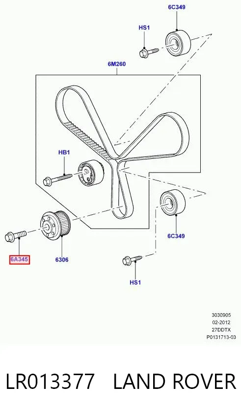Болт колінвалу LR013377 Land Rover