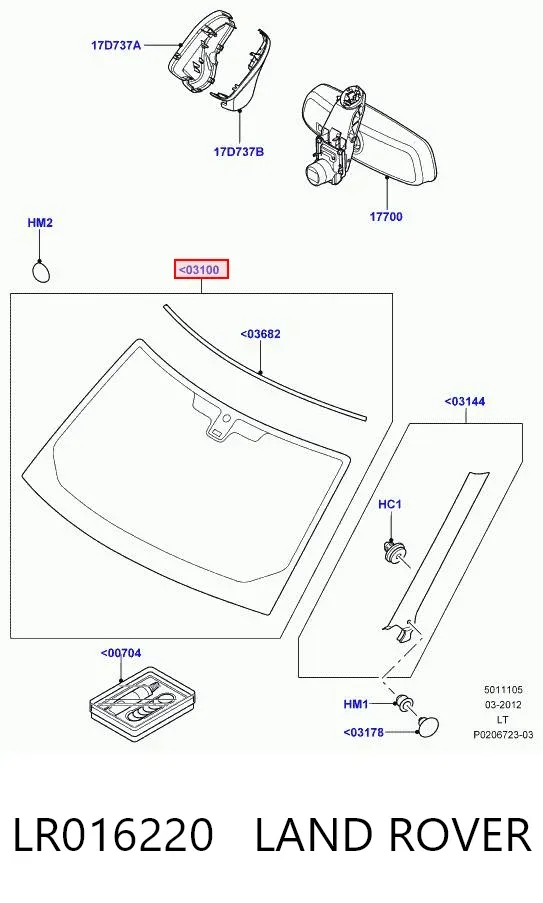 Лобове скло LR041465 Britpart