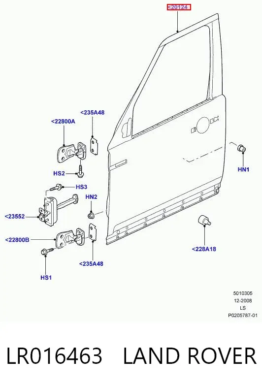 Двері передні ліві LR016463 Land Rover