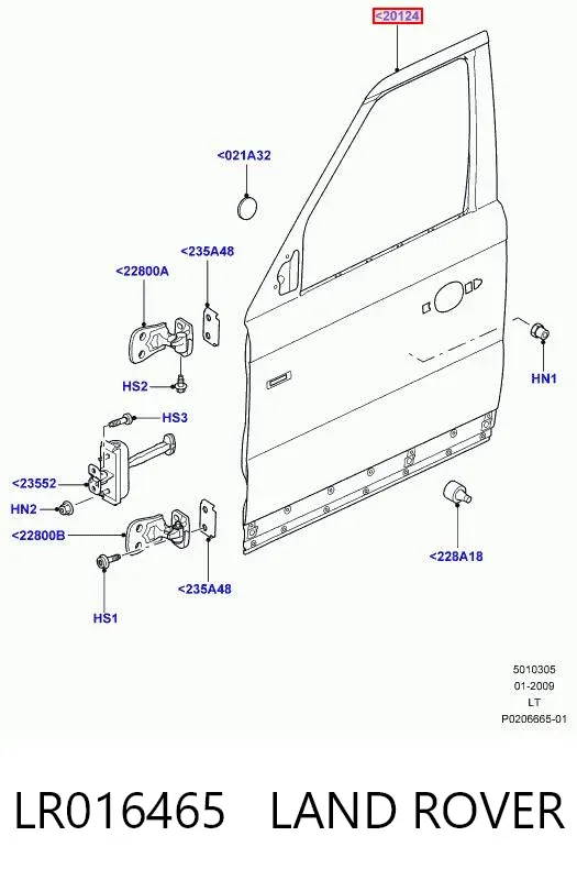 Двері передні ліві LR016465 Land Rover