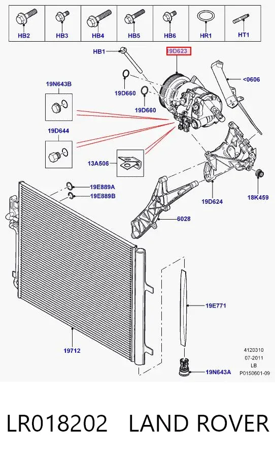 Компресор кондиціонера LR018202 Land Rover