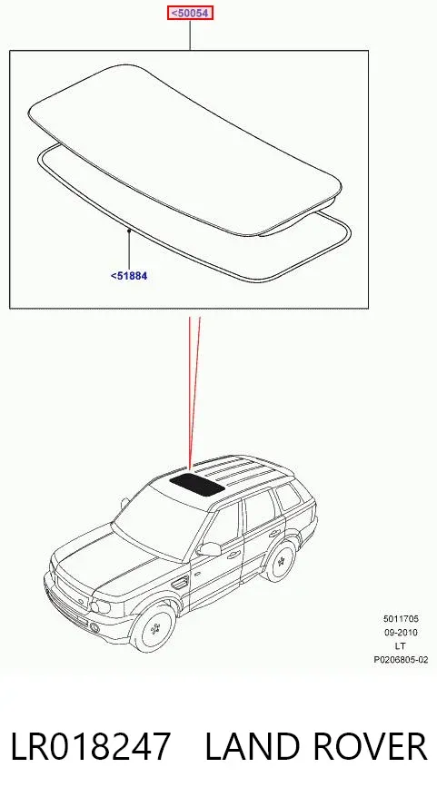 Скло люка даху LR018247 Land Rover