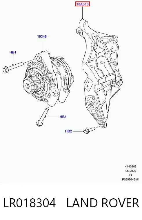Кронштейн генератора Land Rover Range Rover SPORT II