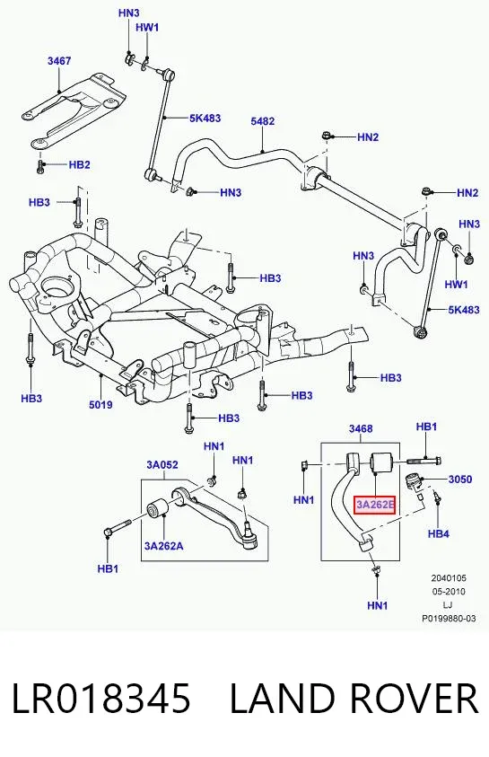 Сайлентблок переднього верхнього важеля LR018345 Land Rover