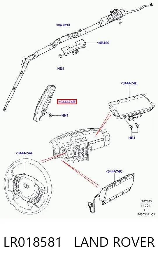 Подушка безпеки AIRBAG спинки сидіння, лівого LR018581 Land Rover