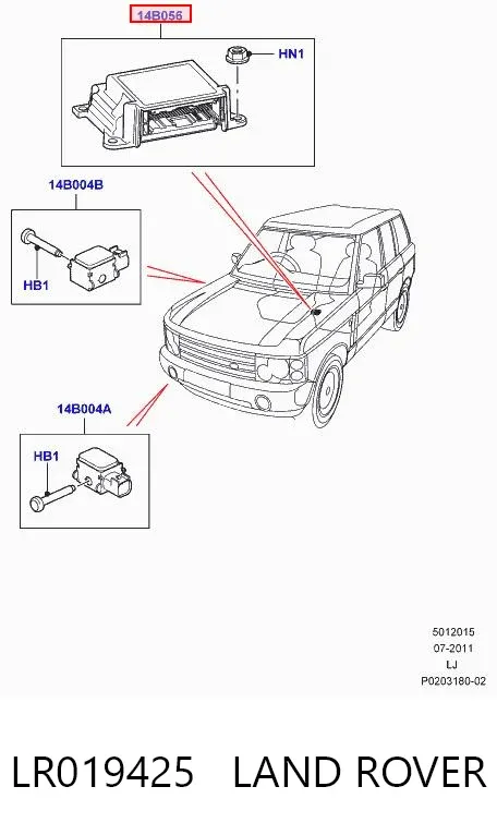 Модуль-процесор керування подушки безпеки LR019425 Land Rover