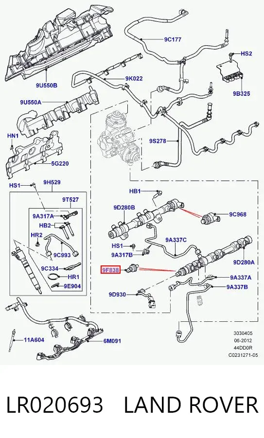Датчик тиску палива Land Rover Range Rover III