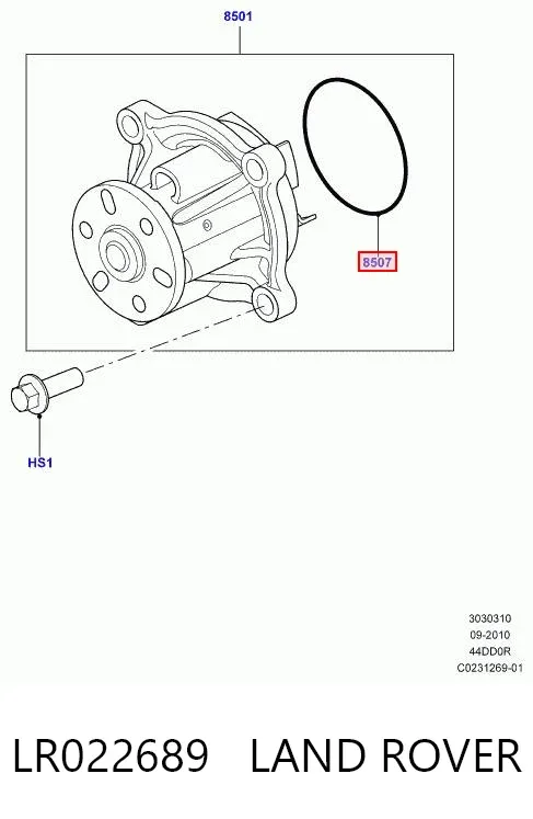 Прокладка водяної помпи LR022689 Land Rover