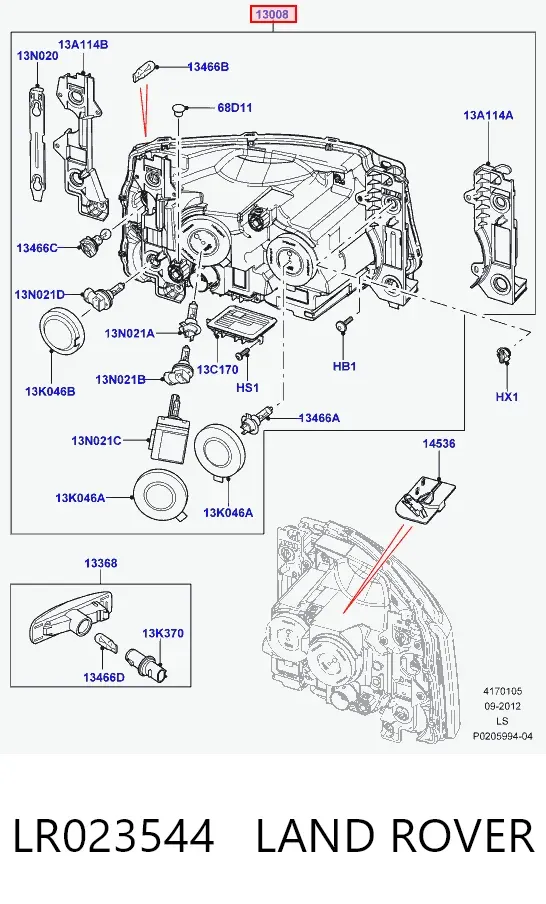 Фара ліва LR023544 Land Rover