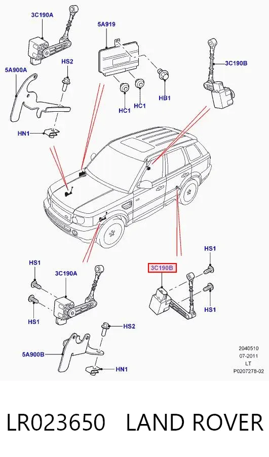 Датчик рівня положення кузова, задній LR023650 Land Rover