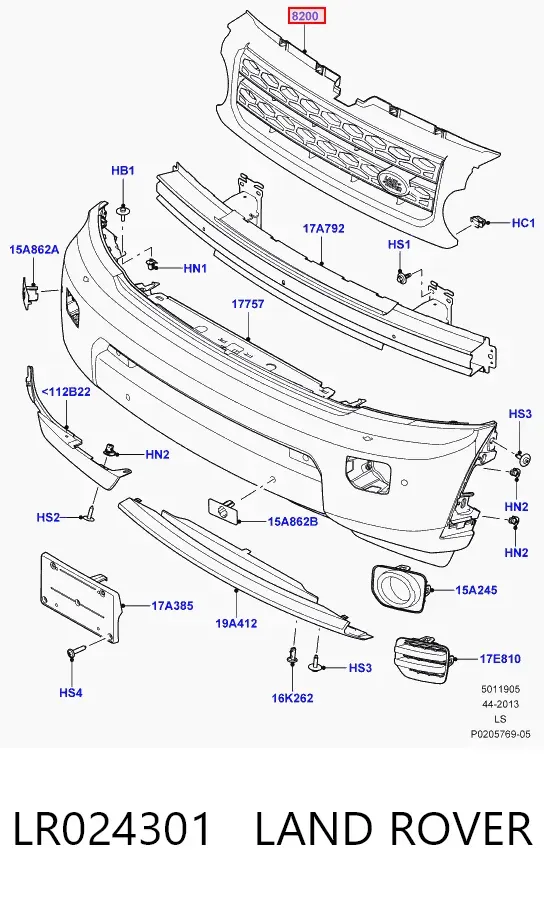 Решітка радіатора LR024301 Land Rover