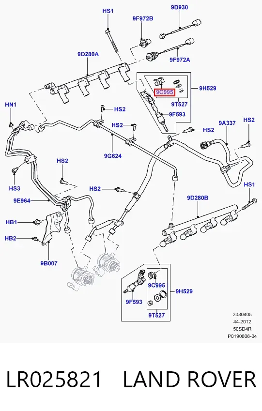 Ремкомплект форсунок LR025821 Land Rover