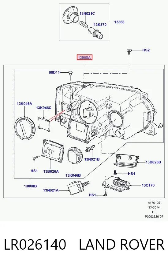 Фара права LR026140 Land Rover