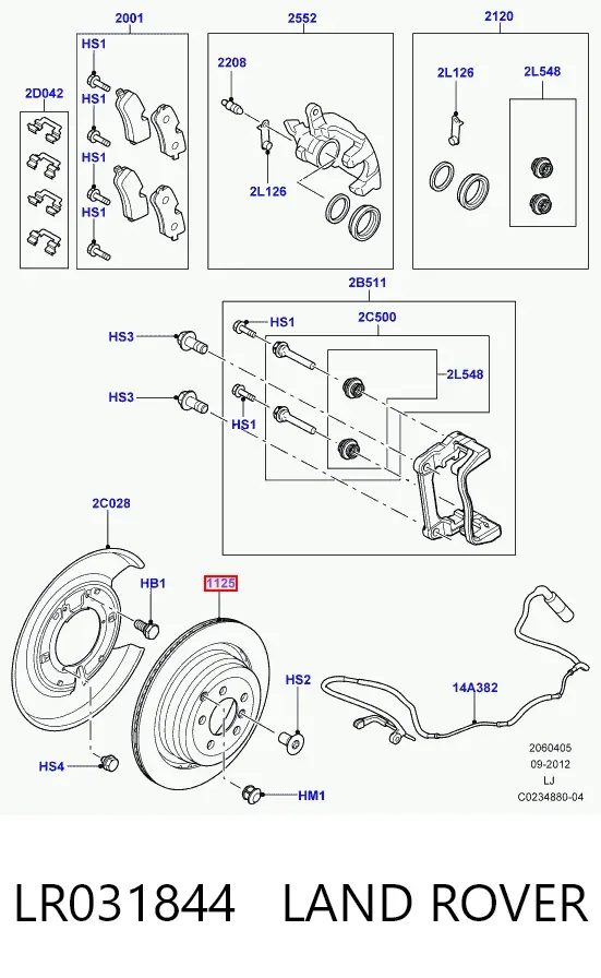 Гальмівні диски LR031844 Land Rover