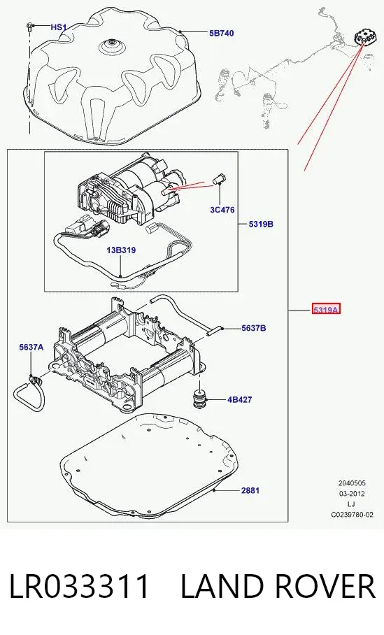 Компресор пневмопідкачки (амортизаторів) LR033311 Land Rover