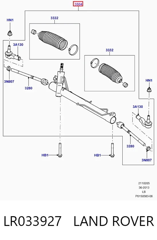 Рульова рейка LR033927 Land Rover