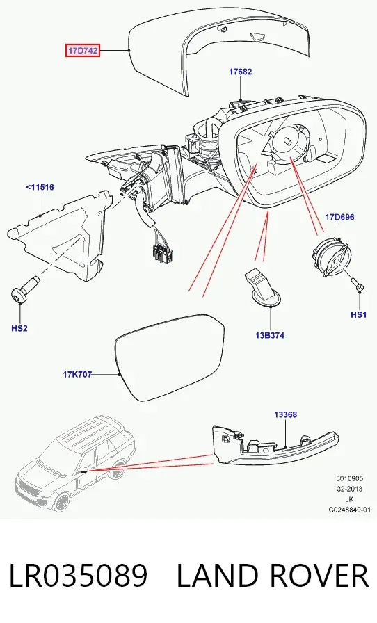 Дзеркало праве Land Rover Range Rover IV