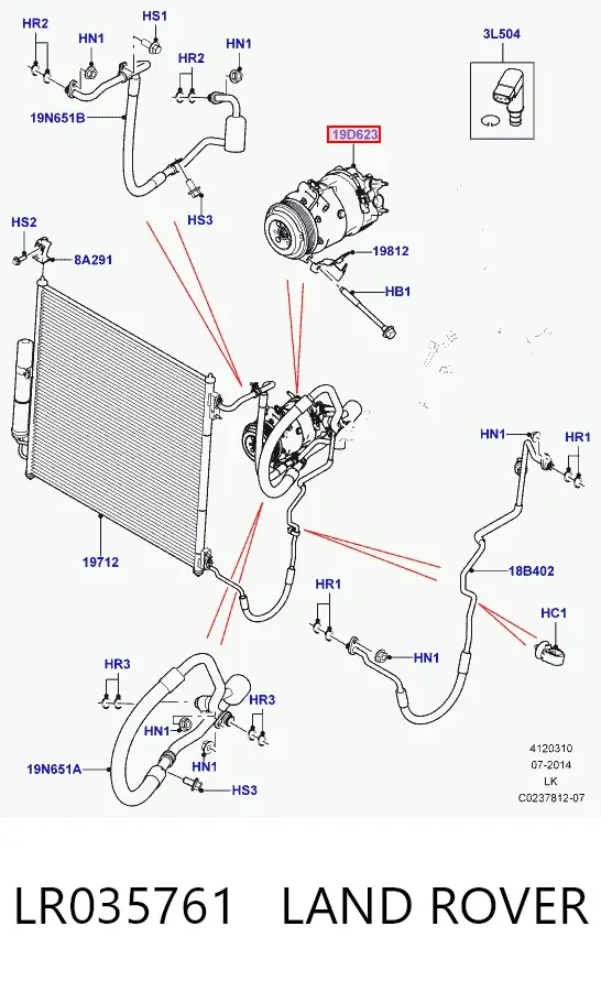 Компресор кондиціонера LR035761 Land Rover