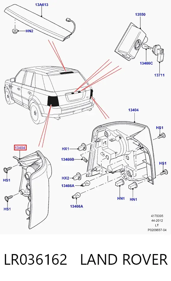 Лівий стоп LR036162 Land Rover