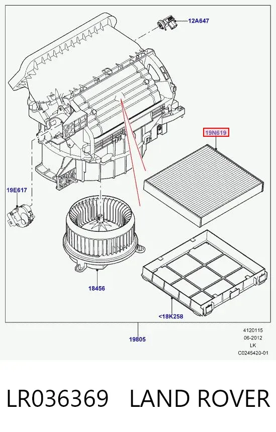 Фільтр салону LR036369 Land Rover