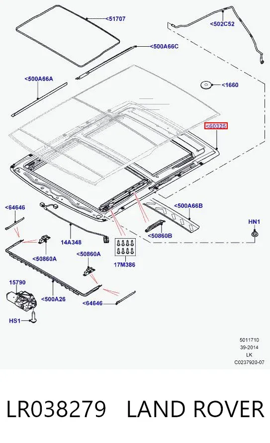 Панель люка CPLA51070AC Land Rover