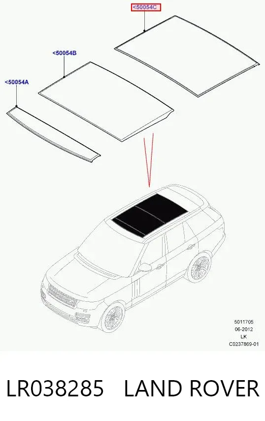 Кришка люка даху, задня LR038285 Land Rover