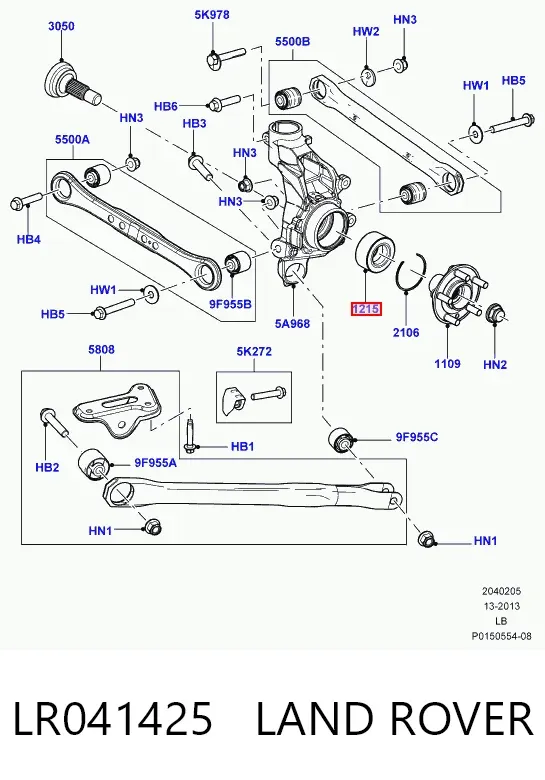 Підшипник маточини передньої/задньої LR041425 Land Rover