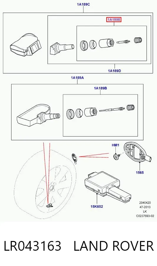 Датчик тиску в шинах LR043163 Land Rover