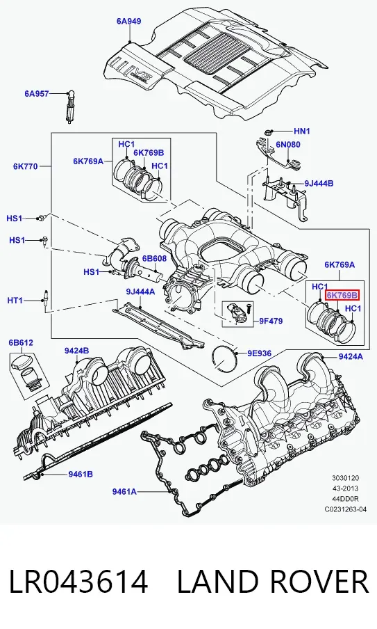 Патрубок повітряний LR043614 Land Rover