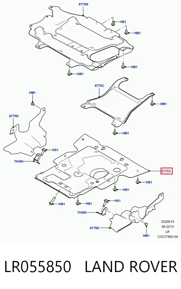 Захист двигуна LR055850 Land Rover