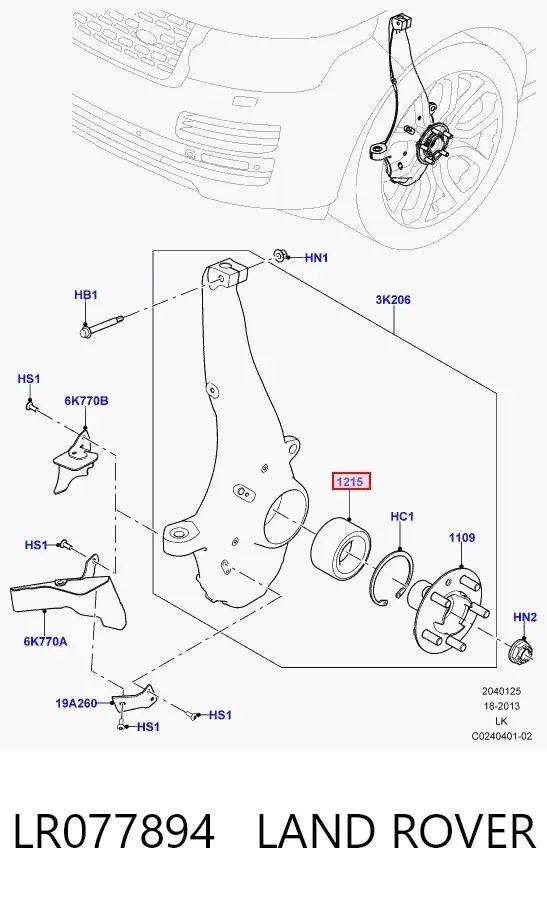Підшипник ступиці LR077894 Land Rover