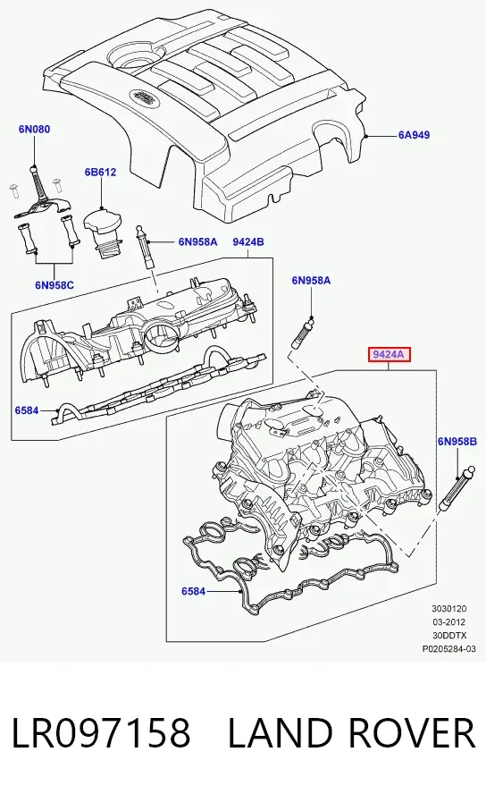 Кришка клапанна, ліва LR097158 Land Rover