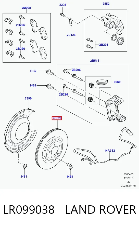 Гальмівні диски LR099038 Land Rover