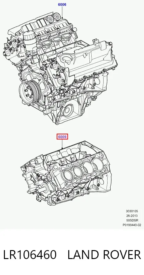 Блок циліндрів двигуна LR106460 Land Rover