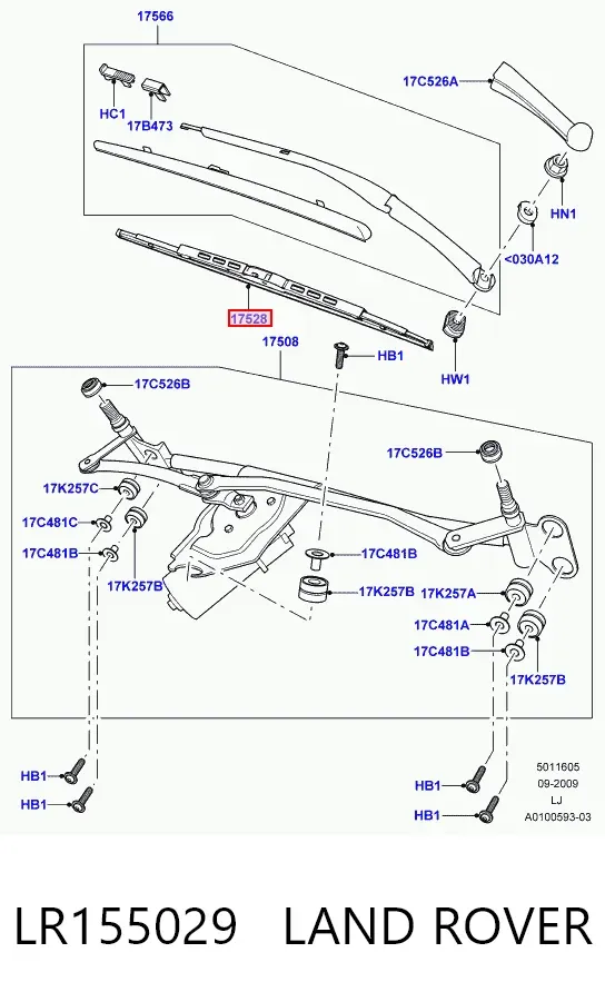 Щітки склоочисника LR155029 Land Rover