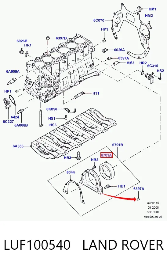 Сальник колінвала задній LUF100540 Land Rover
