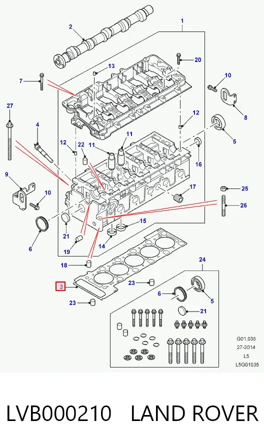 Прокладка ГБЦ Land Rover Discovery II