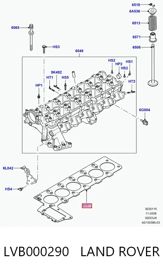 Прокладка ГБЦ LVB000290 Land Rover