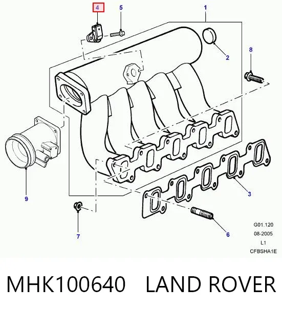 Датчик тиску наддуву (датчик нагнітання повітря в турбіну) MHK100640 Land Rover