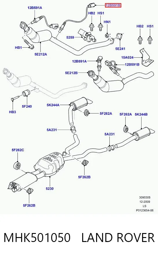 Лямбдазонд, датчик кисню до каталізатора MHK501050 Land Rover