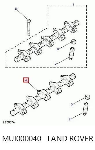 Вісь коромисла рокерів MUI000040 Land Rover